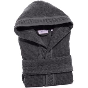 Accappatoio con Cappuccio in Cotone Gim M/L Spugnissima Tinta Unita Antracite Caleffi Image