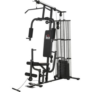Homcom Stazione Fitness Palestra Multifunzione per Allenamento a Casa e Professionale, Acciaio 150x110x210cm Nero Aosom Image