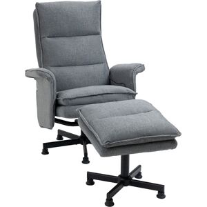 Homcom Poltrona Relax Massaggiante con Pouf e Telecomando, 8 Punti Massaggio e 5 Programmi, Grigio Aosom Image