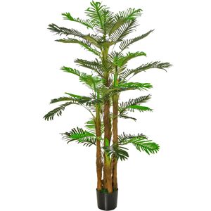 Homcom Palma Artificiale 185cm in Vaso con 42 Foglie, Pianta Finta Realistica per Interno ed Esterno Aosom Image