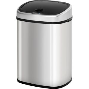 Homcom bidone infrarossi cestino infrarossi pattumiera infrarossi cestino  pattumiera  Argento, nero 40.9 × 28.9 × 75cm Aosom Image