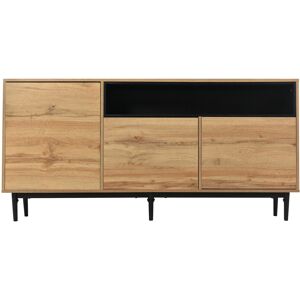 Gl Store Credenza Moderna in Legno con Tre Ante e Ripiani, Design Salvaspazio, 160x35x76 cm, color Legno Naturale Aosom Image