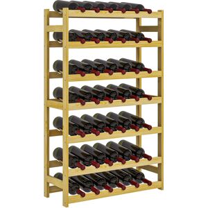 Homcom Scaffale Portabottiglie a 7 Livelli per 42 Bottiglie di Vino, Legno di Pino Naturale, 63x25x102cm Aosom Image