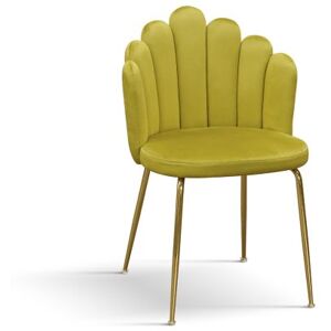Pazzo Design Sedia Sissi Giallo Senape set da 4 in velluto e gambe in metallo Image