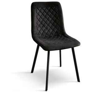 Pazzo Design Sedia Arianna set da 4 sedie Nero in velluto e gambe in metallo Image