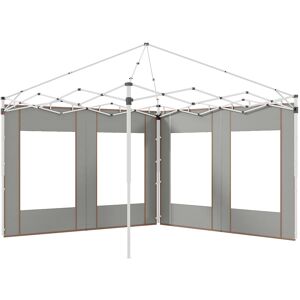 Outsunny Set 2 Pareti per Gazebo 3x6m e 3x3 m in Tessuto Oxford con Finestre e Cerniere, 295x195cm, Grigio Aosom Image