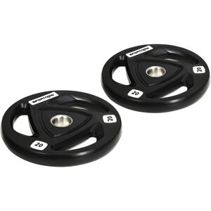Sportnow Set di 2 Dischi Pesi da 20kg in Acciaio con Rivestimento in Gomma per Bilanciere Image