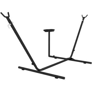 Outsunny Supporto per Amaca in Acciaio con Tavolino Integrato e Carico Massimo 150kg, Nero Aosom Image