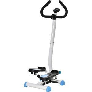 Homcom Stepper Professionale con Manubrio e Monitor LCD per Allenamento Completo con Pedali Antiscivolo e Design Compatto Bianco e Blu  Aosom Image