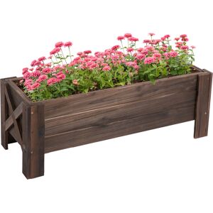 Outsunny Cassettiera per Piante da Esterno, Orto Rialzato in Legno, Design Rettangolare, 100x36.5x36 cm, per Giardino e Balcone Aosom Image