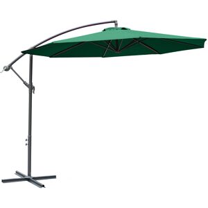 Outsunny Ombrellone da Giardino 3x2.5 m, Inclinabile con Base a Croce e Manovella, in Acciaio e Poliestere Image