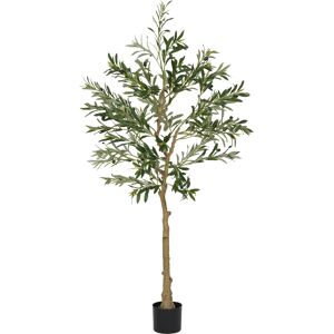Homcom Pianta Artificiale di Olivo Alta 150 cm, Albero Finto con 720 Foglie e 32 Olive, Vaso Incluso   Aosom Italy Image