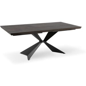 E-Stylo Tavolo Fisso Top impiallacciato Gambe in metallo verniciato,100cm X 200cm H. 76cm,Top: rovere termocotto gambe: nero Image