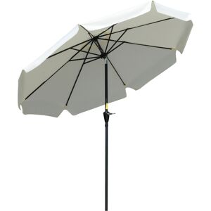 Outsunny Ombrellone Rotondo Inclinabile con Manovella, in Alluminio, Metallo e Poliestere, Ø266x248.5 cm, Bianco Crema Image
