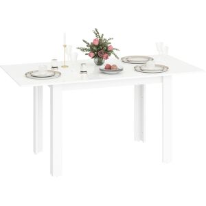 Homcom Tavolo da Pranzo Allungabile per 4-6 Persone con Pannelli a Ribalta, in Legno, 120-160x80x78 cm, Bianco Image