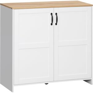 Homcom Mobile portaoggetti buffet cucina con 2 porte e 2 ripiani regolabili 90 x 39,5 x 88 cm Image