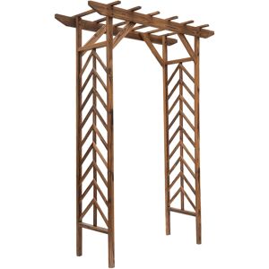 Outsunny Arco da Giardino Arco a Fiori Stile Esotico dim. 140L x 65l x 200H cm Legno di Abete Image