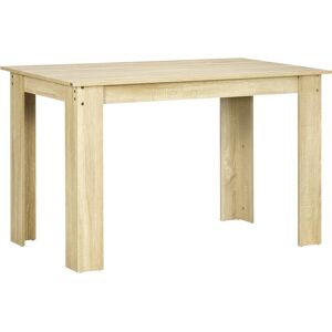 Homcom Tavolo da pranzo tavolo da cucina dal design moderno con ampio piano per 4-6 persone in legno dim. 120L x 69l x 75H cm rovere Image