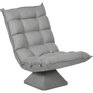 Homcom Poltrona da pavimento paresseux poltrona relax poltrona lounge design capitonné inclinazione schienale regolabile girevole 360° Image