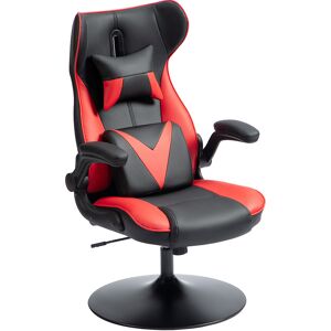 Vinsetto Sedia da Gaming con Funzione Oscillante, Sedia Girevole, Regolabile in Altezza, Seduta Imbottita, Metallo, 67 x 71 x 112 cm, Rosso Image