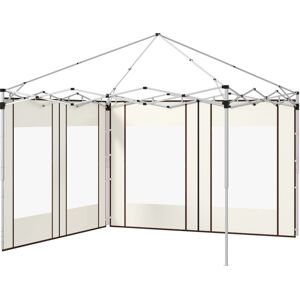 Outsunny Set da 2 pannelli laterali per gazebo con porte e finestre con zip, per gazebo pop-up da 3x3m o 3x6m Image