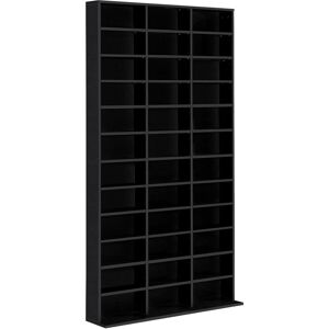 Homcom Libreria per CD/DVD Mensola per 1116 CD 36 Scomparti Regolabili in Altezza 102 x 24 x 195 cm Nero Image