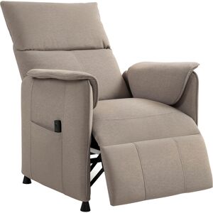 Homcom Poltrona Reclinabile Elettrica con Telecomando e Poggiapiedi, in Tessuto Effetto Velluto, 80x83x104 cm, Marrone   Aosom Italy Image