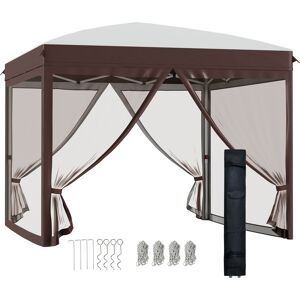 Outsunny Gazebo da Giardino 3x3m pieghevole con Borsa da Trasporto con Ruote, Altezza Regorabile, Acciaio e Oxford Impermeabile, Crema   Aosom Italy Image