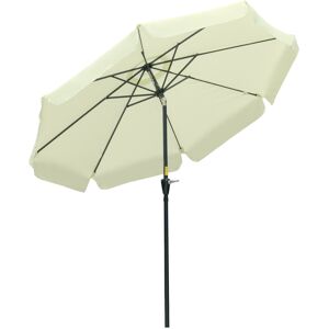 Outsunny Ombrellone da Giardino Rotondo Φ266x250cm Beige, con Palo Centrale e Sfiato Superiore, Protezione UV Aosom Image