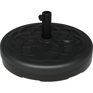 Outsunny Base per Ombrellone Rotonda in Plastica Riempibile con Acqua e Sabbia per Pali da 38-48 mm, Ø56 cm, Nero Image