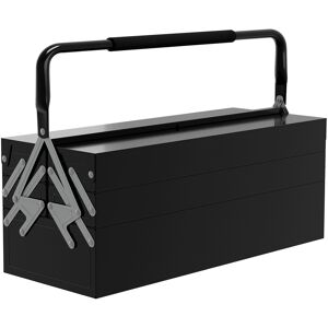 Durhand Scatola degli attrezzi in metallo - set di attrezzi - cassetta degli attrezzi 3 livelli 5 vassoi retrattili - lamiera d'acciaio nero   Aosom Italy Image