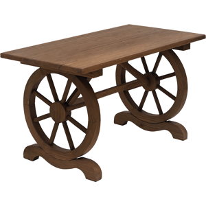 Outsunny Tavolo da Giardino Stile Country con Gambe a Ruota, in Legno di Abete Resistente alle Intemperie 113x60x65cm Aosom Image