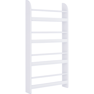 Homcom Libreria Scaffale da Parete 4 Mensole in Legno Bianco 59 x 12 x 113cm Aosom Image
