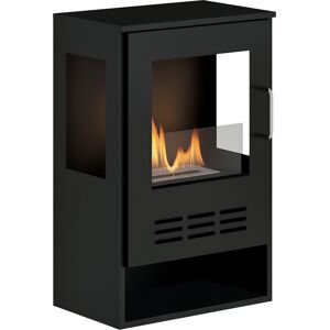 Homcom Camino a Bioetanolo Autoportante con Bruciatore da 0.9L e Durata 3.3 Ore, 44x28x68 cm, Nero Image