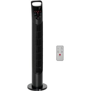 Homcom Ventilatore a Torre Oscillante con Telecomando fino a 5m   3 Livelli Velocità   Silenzioso   Ф18 x 78.5A cm, Nero Aosom Image