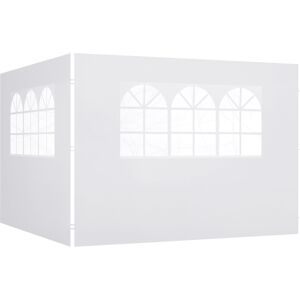 Outsunny Set 2 Pareti Laterali per Gazebo 3x3 m Pieghevoli in tessuto Oxford con Finestre, 295x200 cm, Bianco Image
