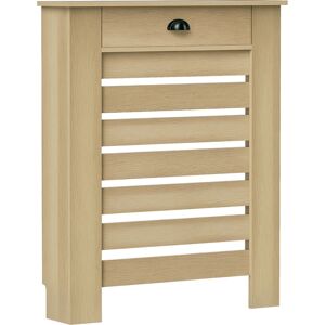 Homcom Copertura per radiatore copri radiatore griglia a doghe orizzontali con 2 cassetti in legno 78l x 19P x 95,5H cm rovere   Aosom Italy Image
