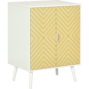 Homcom Credenza Moderna in Legno, Mobiletto Multiuso per Soggiorno, Camera o Ingresso con 2 Antine e Mensola Regolabile, 60x40x80cm Aosom Image