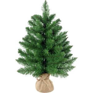 Homcom 45cm Mini Albero di Natale Pino artificiale con 50 Rami, Base Borsa in Lino, in PVC Image