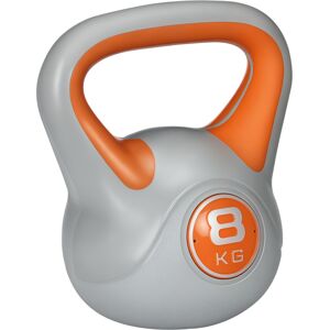 Sportnow Kettlebell 8kg, PU/Sabbia, Base Piatta, Impugnatura Ergonomica, Stacchi/Squat/Sollevamenti - Arancione Aosom Image