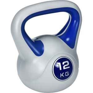 Sportnow Kettlebell 12kg in PU e Sabbia con Base Piatta e Impugnatura pratica per Stacchi, Squat e Sollevamenti, 24x17x28 cm, Blu Aosom Image