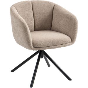 Homcom Poltrona Imbottita con Comoda Seduta, Girevole, Rivestimento Morbido, Fino a 120 kg, Marrone Chiaro   Aosom Italy Image