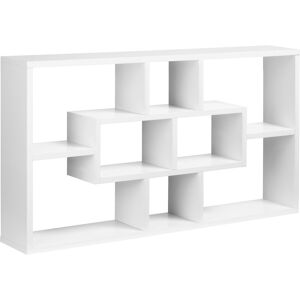 Homcom Libreria a Parete in Legno con 8 Scomparti di 3 Dimensioni Diverse, 85x47.5x14.5cm, Bianco, Mensola da Muro Moderna   Aosom Image