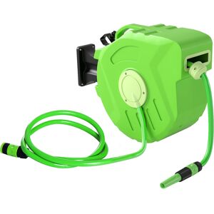 Durhand Outsunny Rullo Avvolgitubo a Parete con Riavvolgimento Automatico 15m, Portatile, Pratico per Giardino e Terrazzo Aosom Image