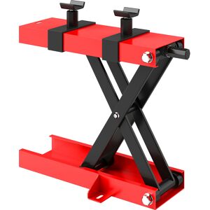 Homcom Cavalletto Alzamoto in Acciaio Capacità 500kg, Pieghevole con Altezza Regolabile e Manovella, Rosso   Aosom Italy Image