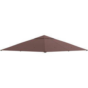 Outsunny Tetto di Ricambio 3x3m, Telo Sostitutivo per Gazebo da Giardino in Poliestere con Foro di Ventilazione, Color caffè Aosom Image