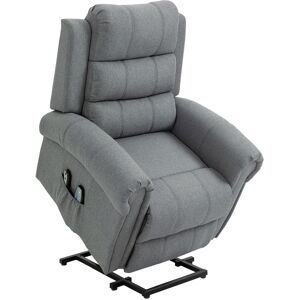 Homcom poltrona Massaggiante relax reclinabile Riscaldante Poltroncine da Camera con Sistema Alzapersona,Poltrona Ergonomica Grigio Image
