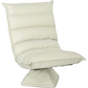 Homcom Poltrona in Tessuto Imbottita Girevole a 360° e Reclinabile a 3 Livelli 62x62x95cm, Beige Aosom Image