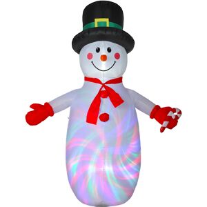 Outsunny Pupazzo di neve gonfiabile di Natale, alto 240 cm, con luci a LED, 177x78x240cm, Multicolore   Aosom Italy Image