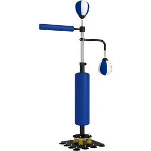 Sportnow Supporto per sacco, due Speedball, barra da boxe girevole, calciatore, altezza regolabile, Acciaio, 107 x 36 x 140-205 cm, Blu   Aosom Italy Image